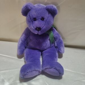 VTG 2000 TY Beanie Baby • Purple EMPLOYEE Bear Lg 14” Ht
